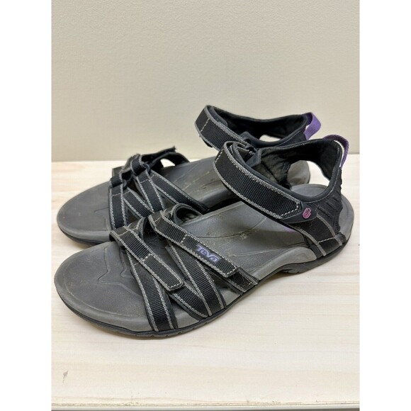 TEVA TIRRA WOMEN SPORT SANDALS BLACK/PURPLE US 7 /UK 5/ EU 38 EUC!! - Picture 1 of 4